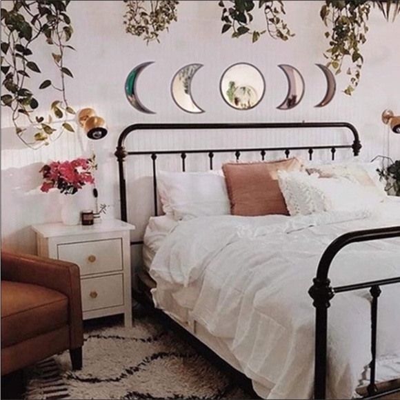 boutique Other - 5 pieces Boho Moon Phases Mirror Set Wall Decor